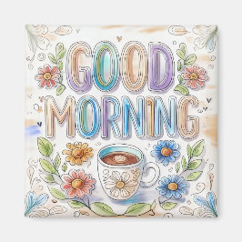 Niedlicher, bunter Guten Morgen Kühlschrank Magnet