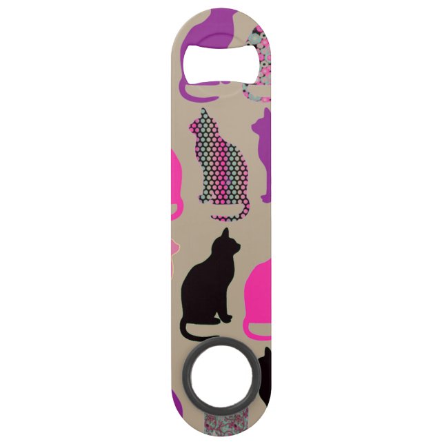 Niedlicher bunter Katzen-Muster-Flaschen-Öffner Speedflaschenöffner (Vorderseite)