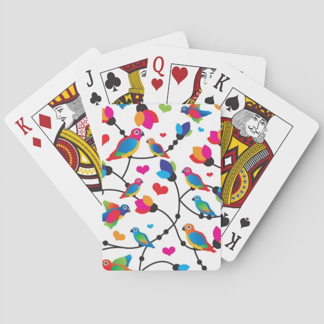 niedlicher bunter Papageienvogel Spielkarten (Rückseite)