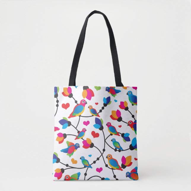 niedlicher bunter Papageienvogel Tasche (Vorderseite)