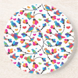 niedlicher bunter Papageienvogel Untersetzer