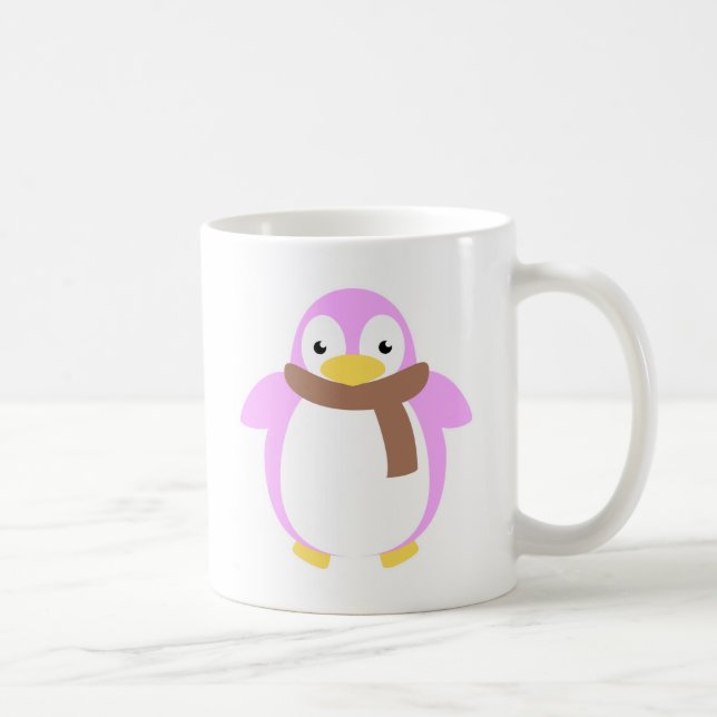 Niedlicher bunter Penguin im Schal Kaffeetasse (Rechts)