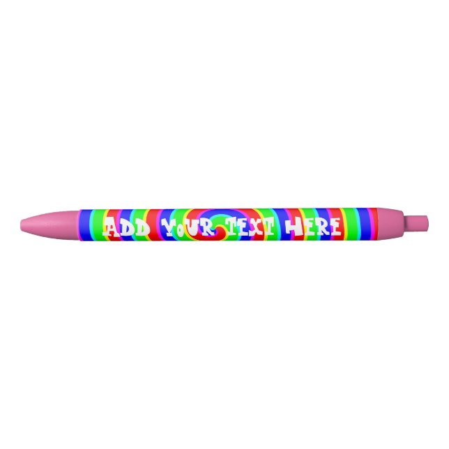 Niedlicher bunter Regenbogen addieren Ihren Text Kugelschreiber (Vorderseite)
