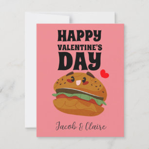 niedlicher Burger, Happy Valentins Tag personalisi