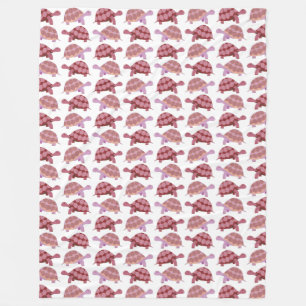 Niedlicher Burgunder Cartoon Tortoise Pattern Fleecedecke