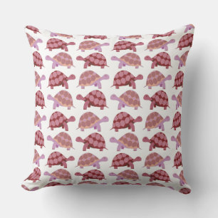 Niedlicher Burgunder Cartoon Tortoise Pattern Kissen