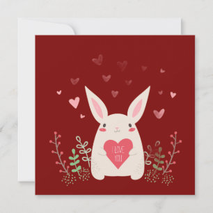 Niedlicher Burgunder Valentinstag Feiertagskarte