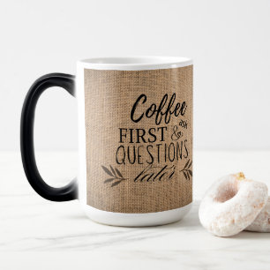 Niedlicher Burlap-Kaffee Verwandlungstasse