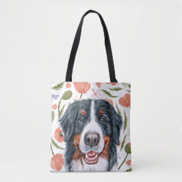 Niedlicher burmesischer Hund Mohn Blume Muster Tasche