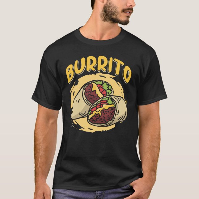 Niedlicher Burrito Taquito für mexikanisches Essen T-Shirt (Vorderseite)