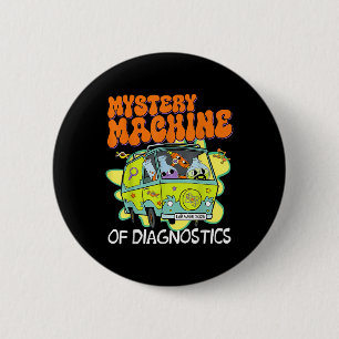 Niedlicher Bus Labrador Woche 2025 Retro-Mysteriem Button