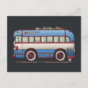 Niedlicher Bus-Tour Postkarte