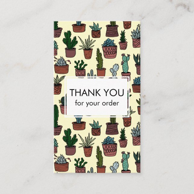 Niedlicher Cacti & Succulents QR Code Order Vielen Visitenkarte (Vorderseite)