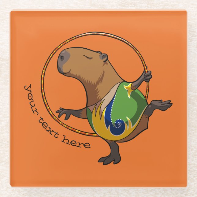 Niedlicher Capybara Rhythmische Gymnastik Hoop Car Glasuntersetzer (Vorderseite)