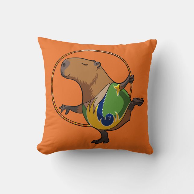 Niedlicher Capybara Rhythmische Gymnastik Hoop Car Kissen (Vorderseite)