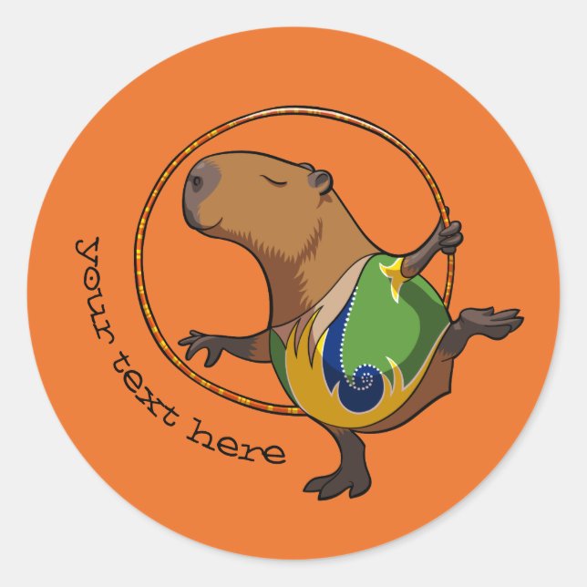 Niedlicher Capybara Rhythmische Gymnastik Hoop Car Runder Aufkleber (Vorderseite)