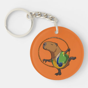 Niedlicher Capybara Rhythmische Gymnastik Hoop Car Schlüsselanhänger