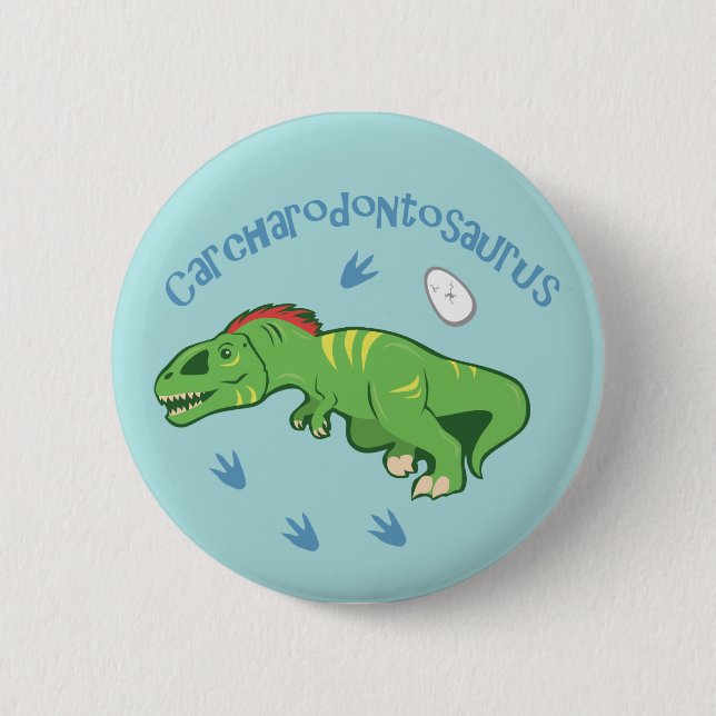 Niedlicher Carcharodontosaurus Button (Vorderseite)