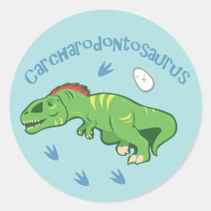 Niedlicher Carcharodontosaurus Runder Aufkleber
