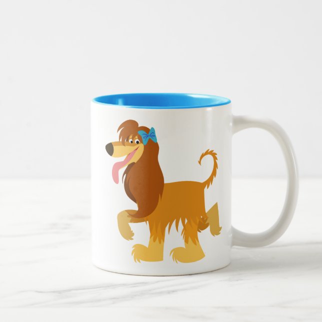 Niedlicher Cartoon Afghanische Hunde Tasse (Rechts)