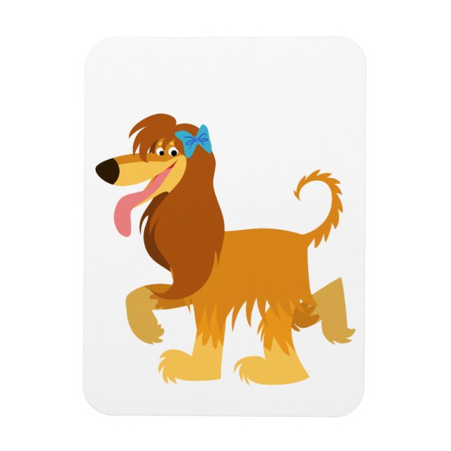 Niedlicher Cartoon, afghanischer Hund, flexibler M Magnet (Vertikal)
