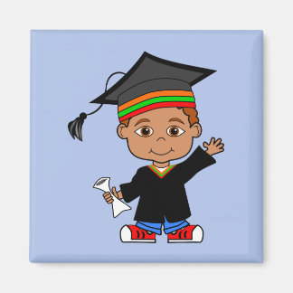 Niedlicher Cartoon Afrikanischer Graduate Magnet
