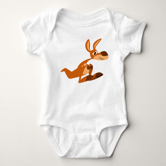 Niedlicher Cartoon Albern Kangaroo Baby Baby Strampler (Vorderseite)