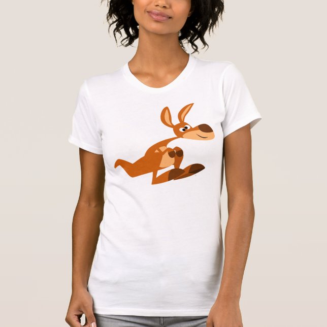 Niedlicher Cartoon Albern Kangaroo Frauen T - Shir T-Shirt (Vorderseite)