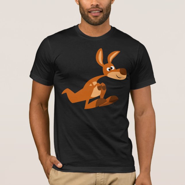 Niedlicher Cartoon Albern Kangaroo T - Shirt (Vorderseite)