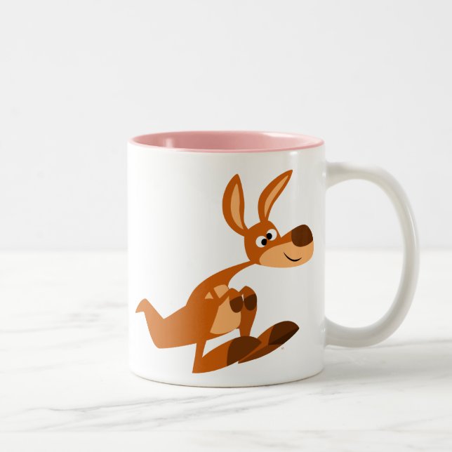 Niedlicher Cartoon Albern Kangaroo Tasse (Rechts)