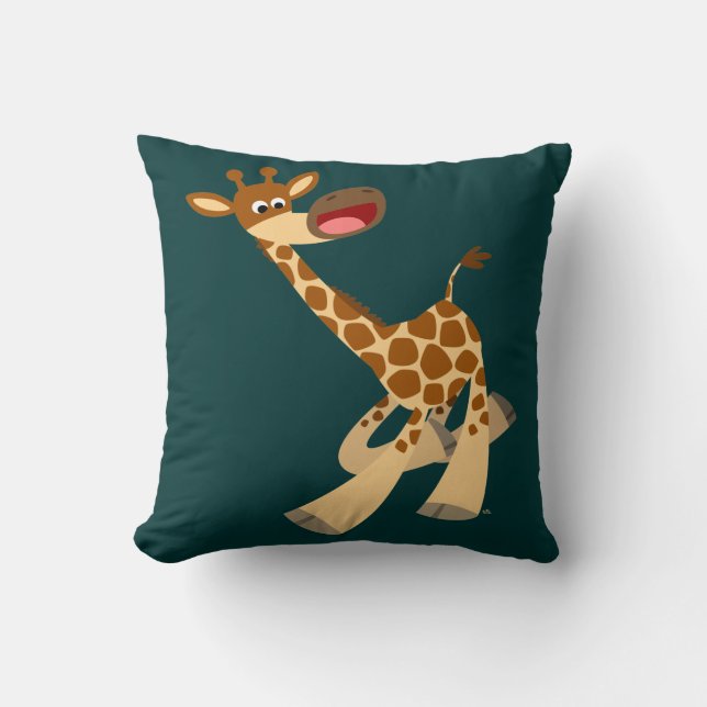 Niedlicher Cartoon Ambling Giraffe Kissen (Vorderseite)
