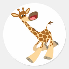 Niedlicher Cartoon Ambling Giraffe Sticker