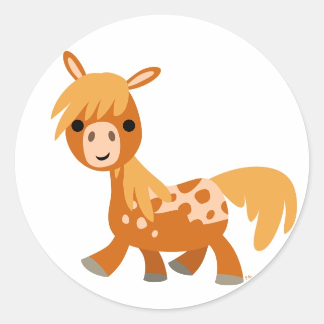 Niedlicher Cartoon Appaloosa Pony Aufkleber (Vorderseite)