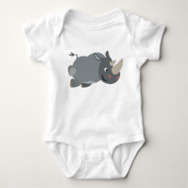 Niedlicher Cartoon Aufladen von Rhino Babykleidung Baby Strampler