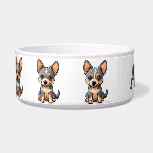 Niedlicher Cartoon Australischer Rinderhund person Napf