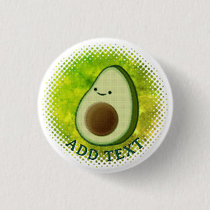 Niedlicher Cartoon Avocado Aquarellfarbe Button