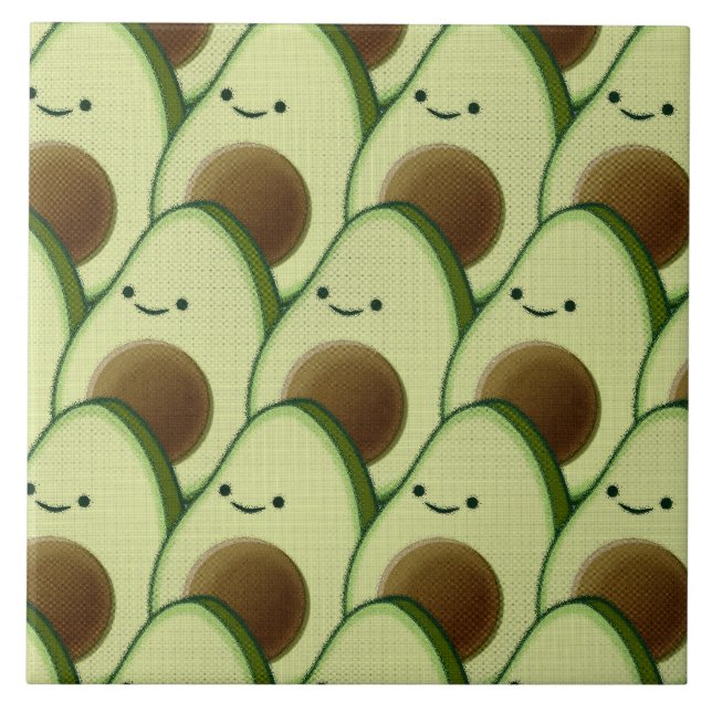 Niedlicher Cartoon Avocado Decorative Individual Fliese (Vorderseite)