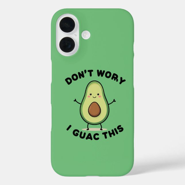 Niedlicher Cartoon Avocado iPhone 16 Hülle (Rückseite)