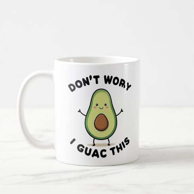 Niedlicher Cartoon Avocado Kaffeetasse (Links)