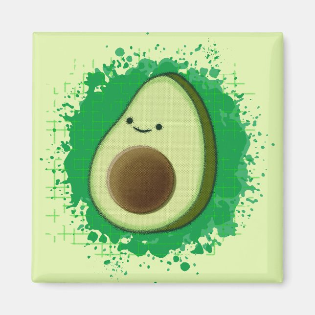 Niedlicher Cartoon Avocado Magnet (Vorne)