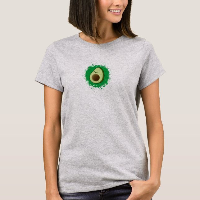 Niedlicher Cartoon Avocado T-Shirt (Vorderseite)