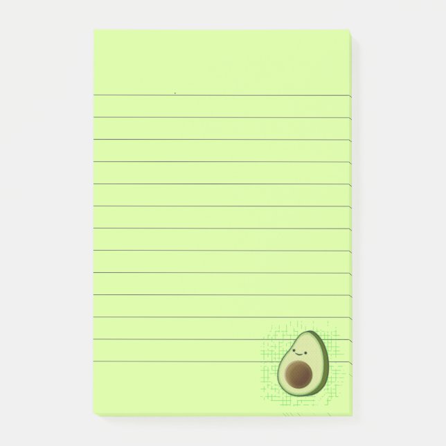 Niedlicher Cartoon Avocado Unruhestifter Hintergru Post-it Klebezettel (Vorderseite)