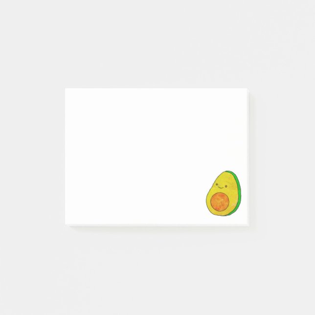 Niedlicher Cartoon Avocado Wasserfarbe Post-it Klebezettel (Vorderseite)