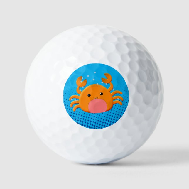 Niedlicher Cartoon Baby Crab Blue Ocean Golfball (Vorderseite)