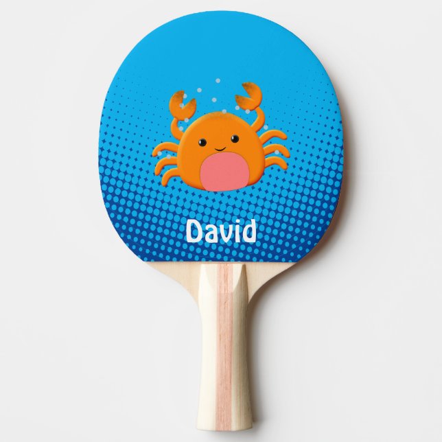 Niedlicher Cartoon Baby Crab Blue Ocean Tischtennis Schläger (Vorderseite)