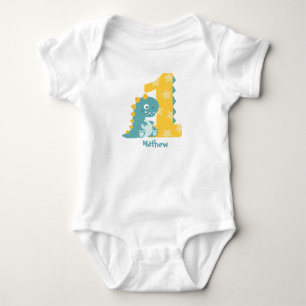Niedlicher Cartoon Baby Dinosaurier 1. Geburtstag Strampler