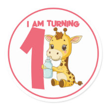 Niedlicher Cartoon Baby Giraffe Geburtstag