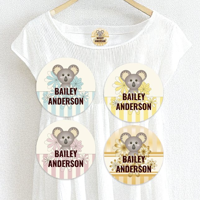 Niedlicher Cartoon Baby Koala Kinder Kleidung Etiketten (Von Creator hochgeladen)