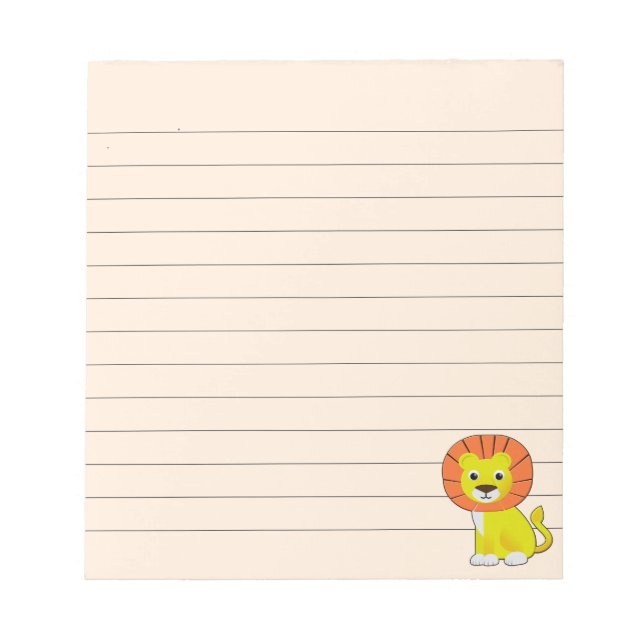 Niedlicher Cartoon Baby Lion Linde Notizblock (Vorderseite)