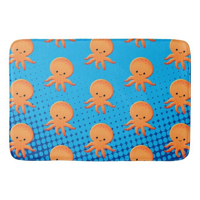 Niedlicher Cartoon Baby Octopus Badematte (Vorderseite)
